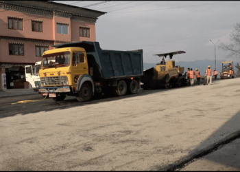 Damphu town undergoes major road upgrade